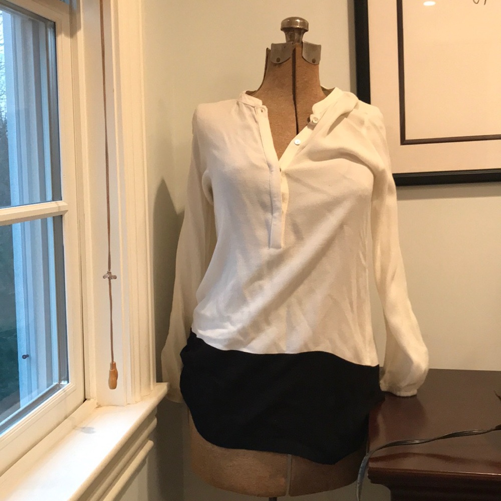 White shirt with a black bottom from Zara